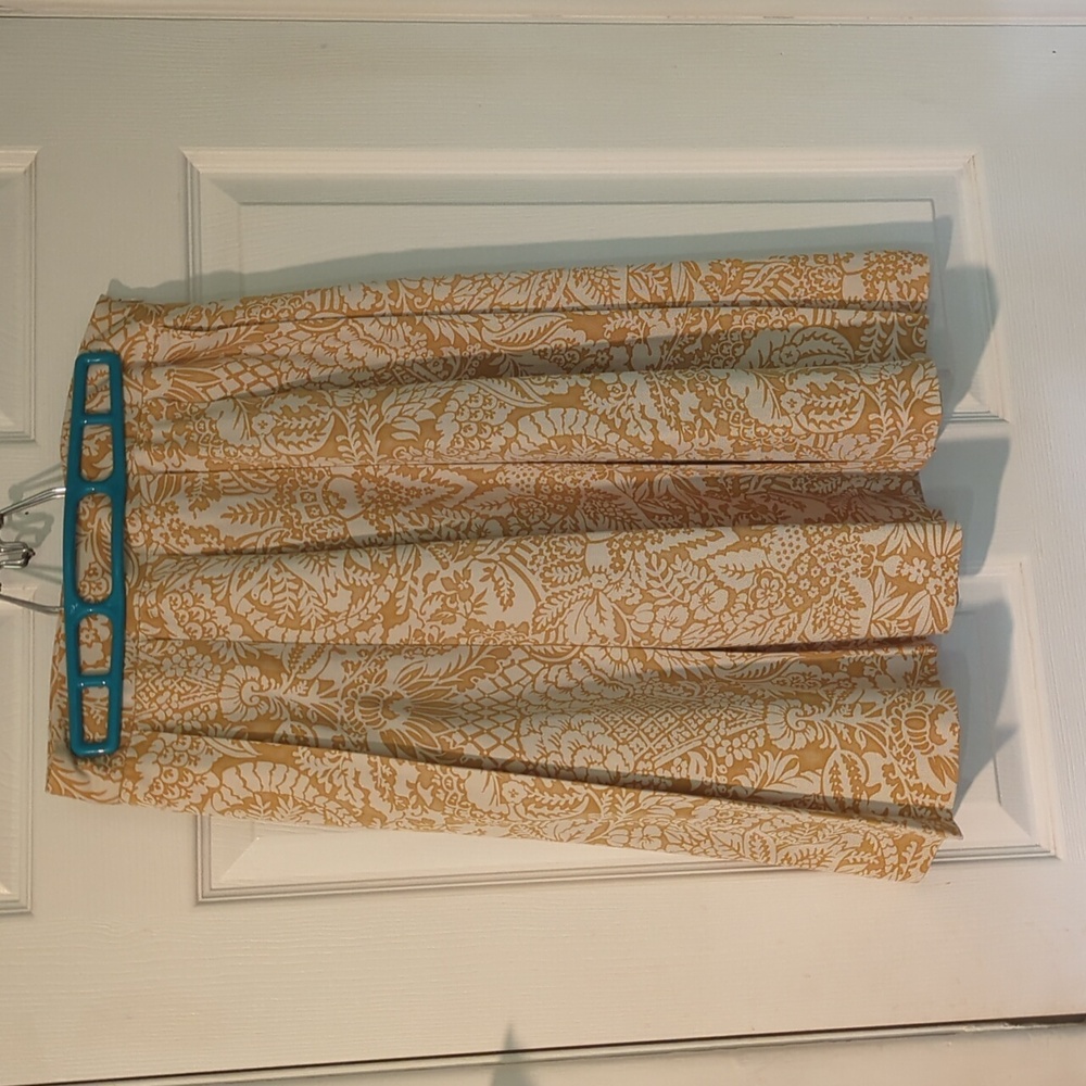 Brooks Brothers Skirt Size 8 Silk Blend Pleated A Line Yellow White Floral Print